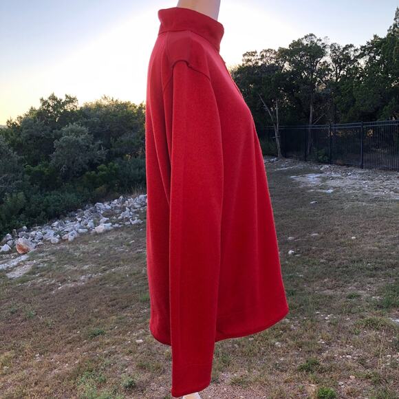 Under Armour Men's Cold Gear Quarter Zip Pullover Medium Sweater Red Long Sleeve - Picture 2 of 16